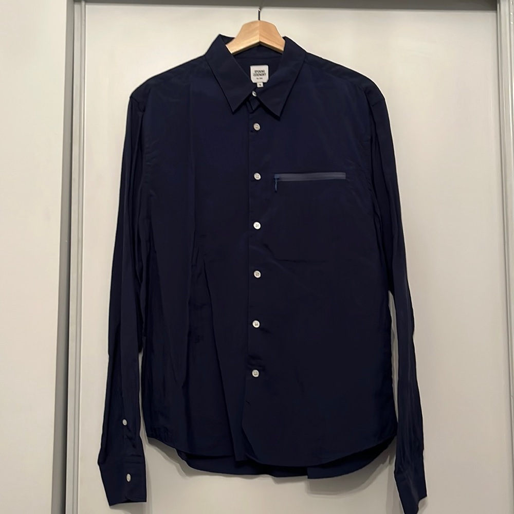 Opening Ceremony monochrome long sleeve nylon shirt